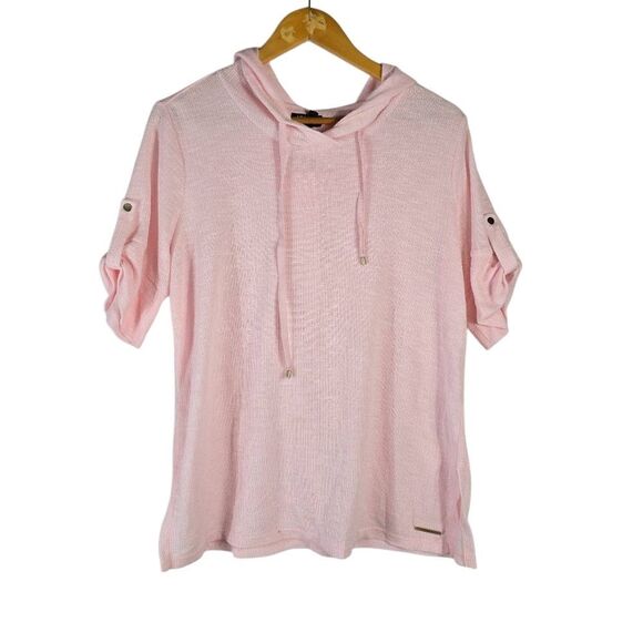 Jones New York Light Pink Hooded Sweatshirt - Picture 1 of 5